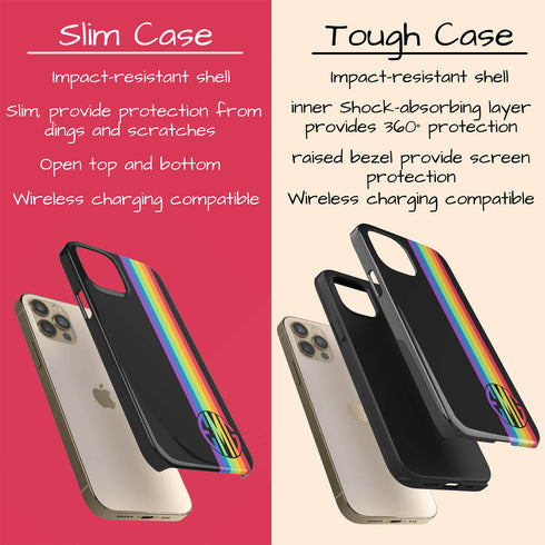 LGBTQ Custom Rainbow Monogram Pride iPhone Case